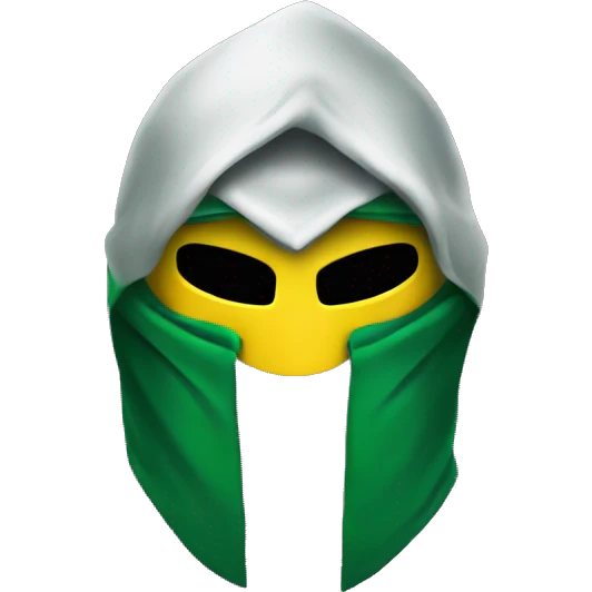 Spartan mask with green hoody o emoji
