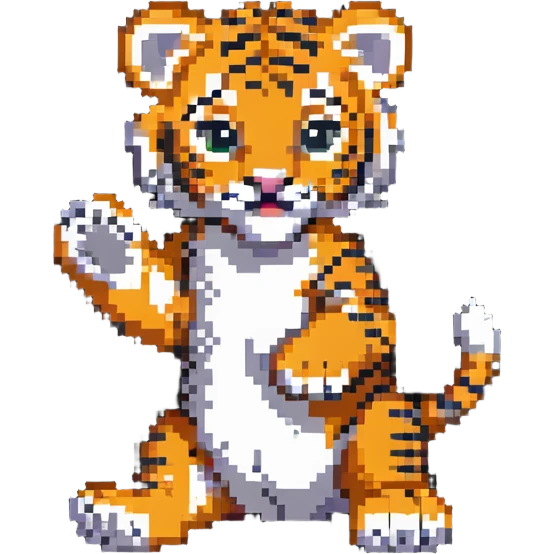 Baby tiger cub playing emoji