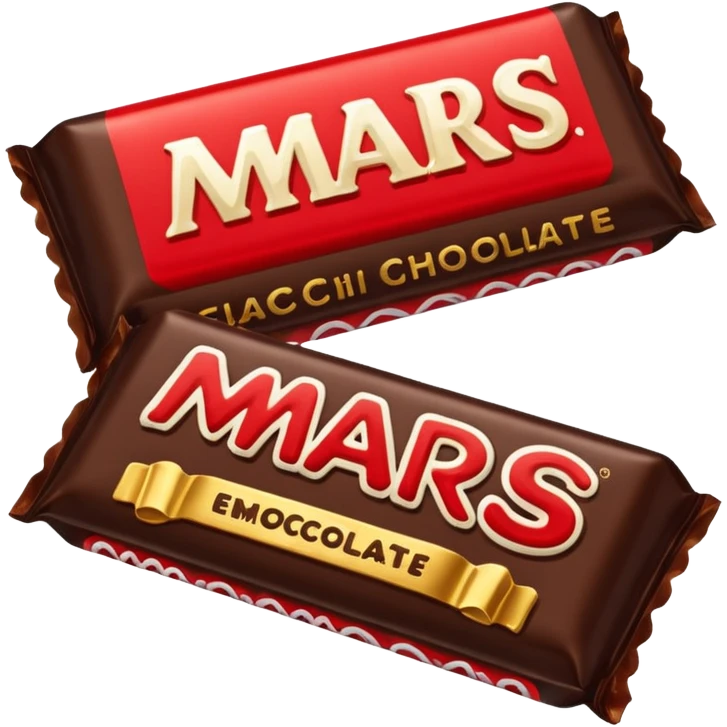 Draw a Mars bar in its classic black wrapper with bold red logo. emoji