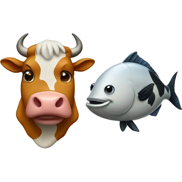 fish and cow emoji