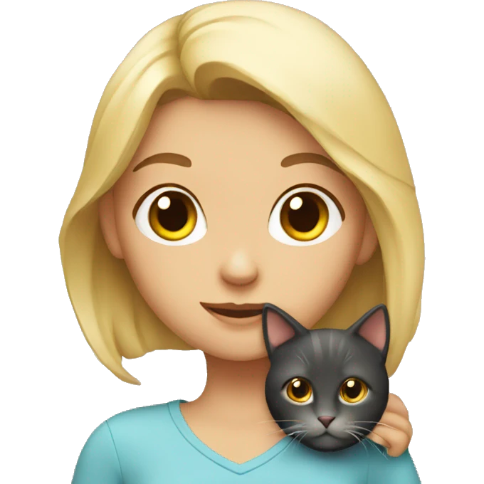Girl with cat emoji