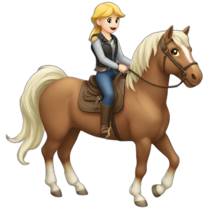 Рщкыу riding a pony emoji