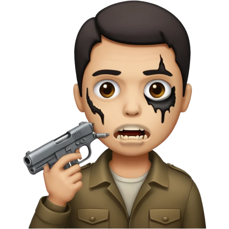 Gun in a mouth emoji
