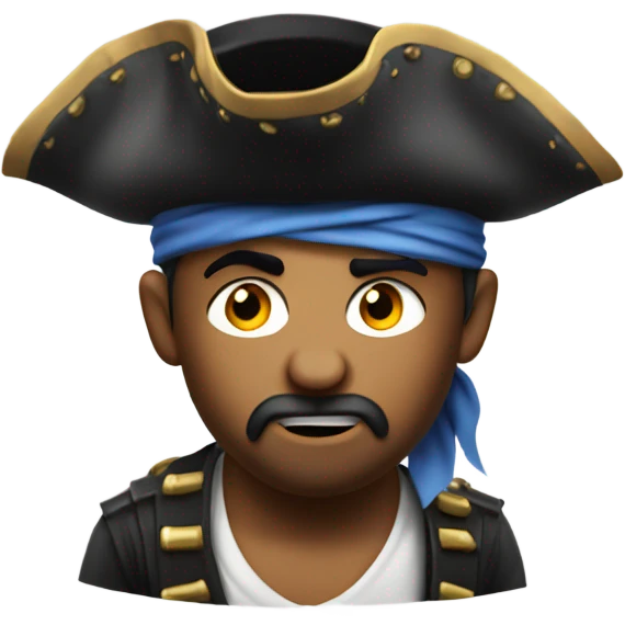Pirate rolling eyes on the way to holiday emoji