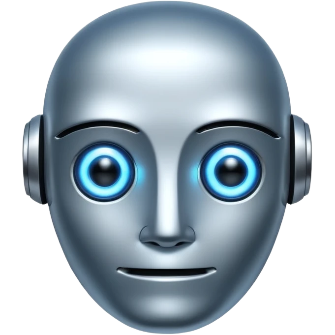 simple robot face emoji with glowing eyes symbolizing artificial intelligence emoji