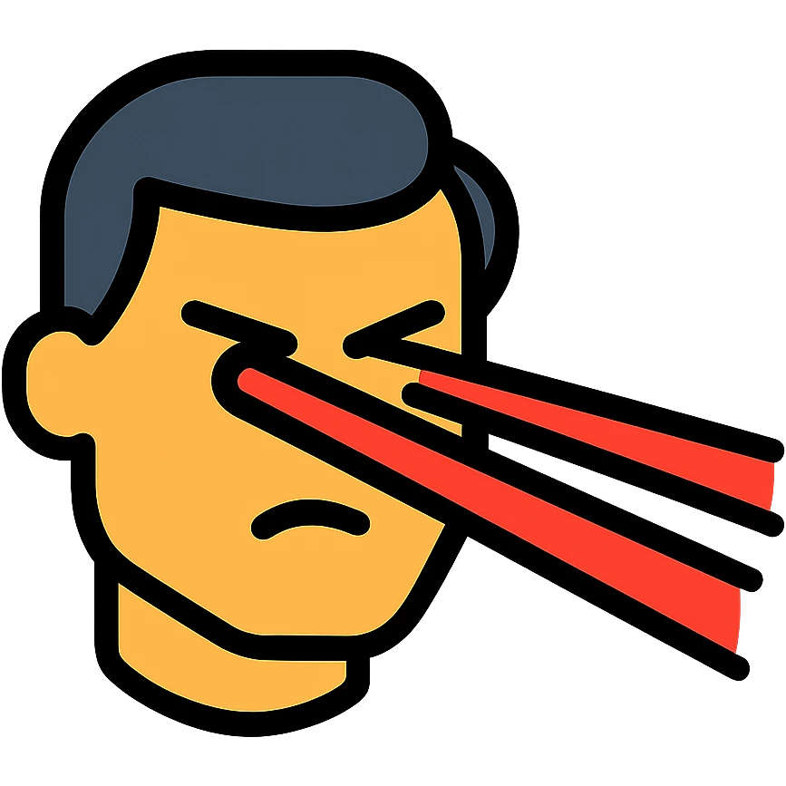 red laser eyes focusing on something emoji