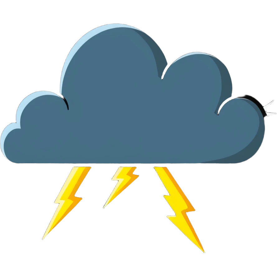 dramatic storm cloud with lightning bolts emoji