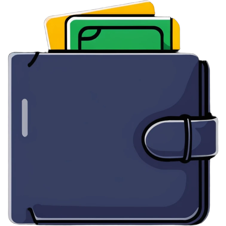 wallet with credit cards and currency emoji