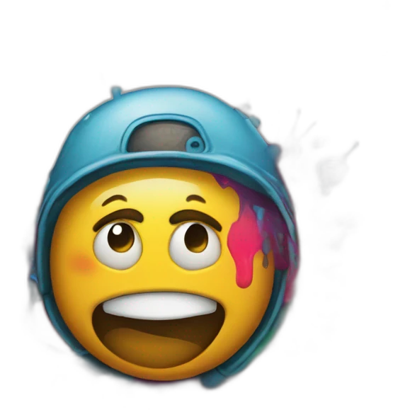 Pintando graffiti en espectacular emoji