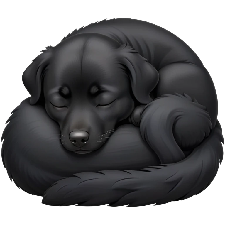 sleeping black dog emoji