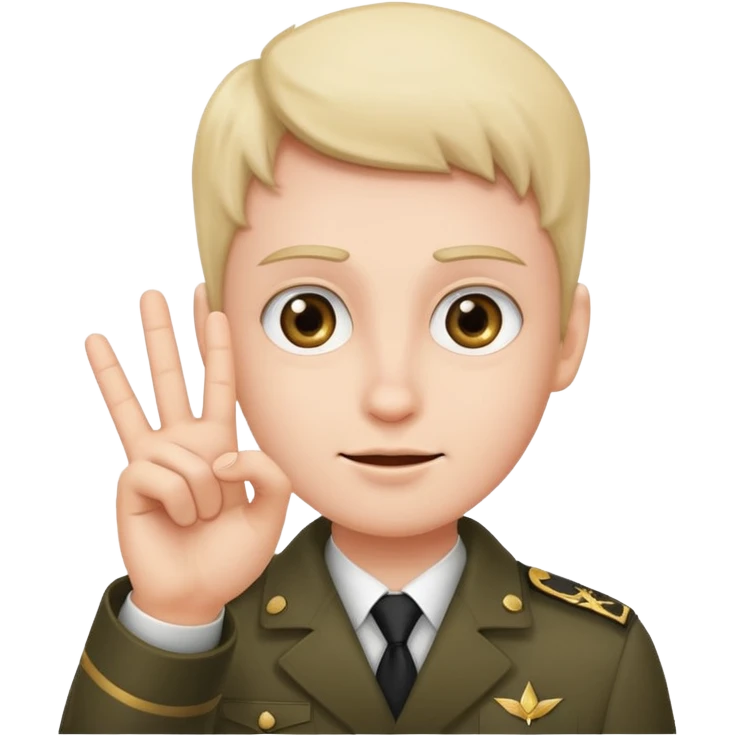 3 fingers salute from front point of view emoji