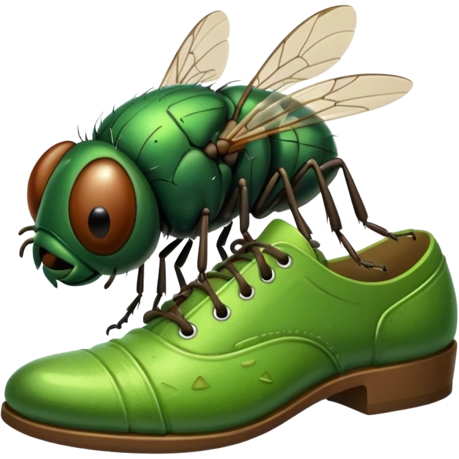 Fly getting smashed by shoe emoji