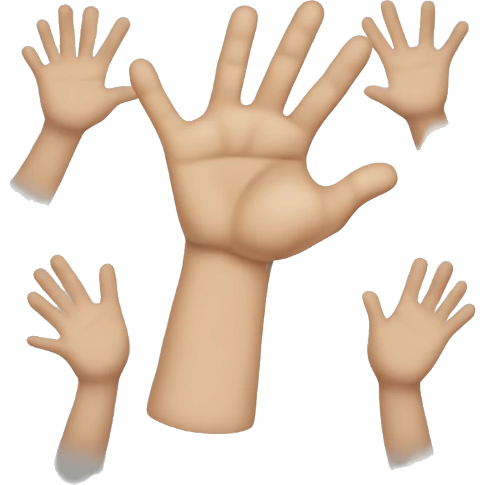 Merge two hands up emoji with a big  emoji