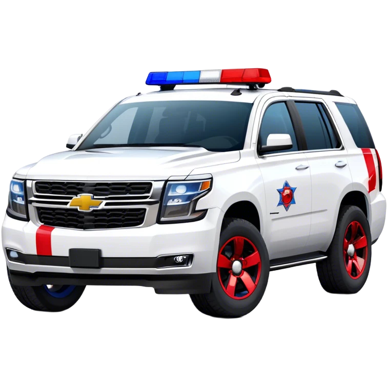 Emergency Response SUV - Chevrolet Tahoe (Model Year: 2021) (Iconic colour: White with red/blue sirens) emoji
