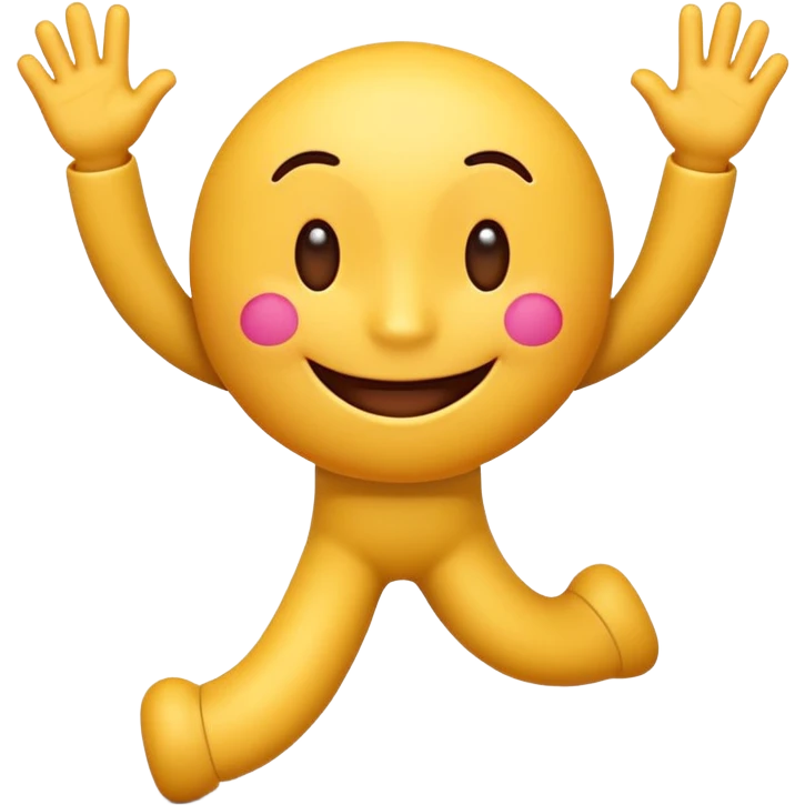 A cute 3D emoji of the English letter 'A' with cartoon arms and legs, dancing happily. Vibrant colors, expressive eyes, smiley face, high quality, white background, sticker style, glossy finish. emoji