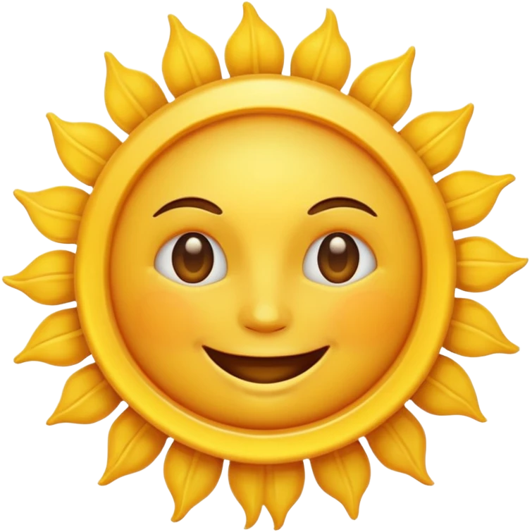 Sun face no background emoji