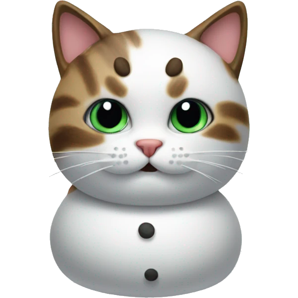 Cat with a snowman  emoji
