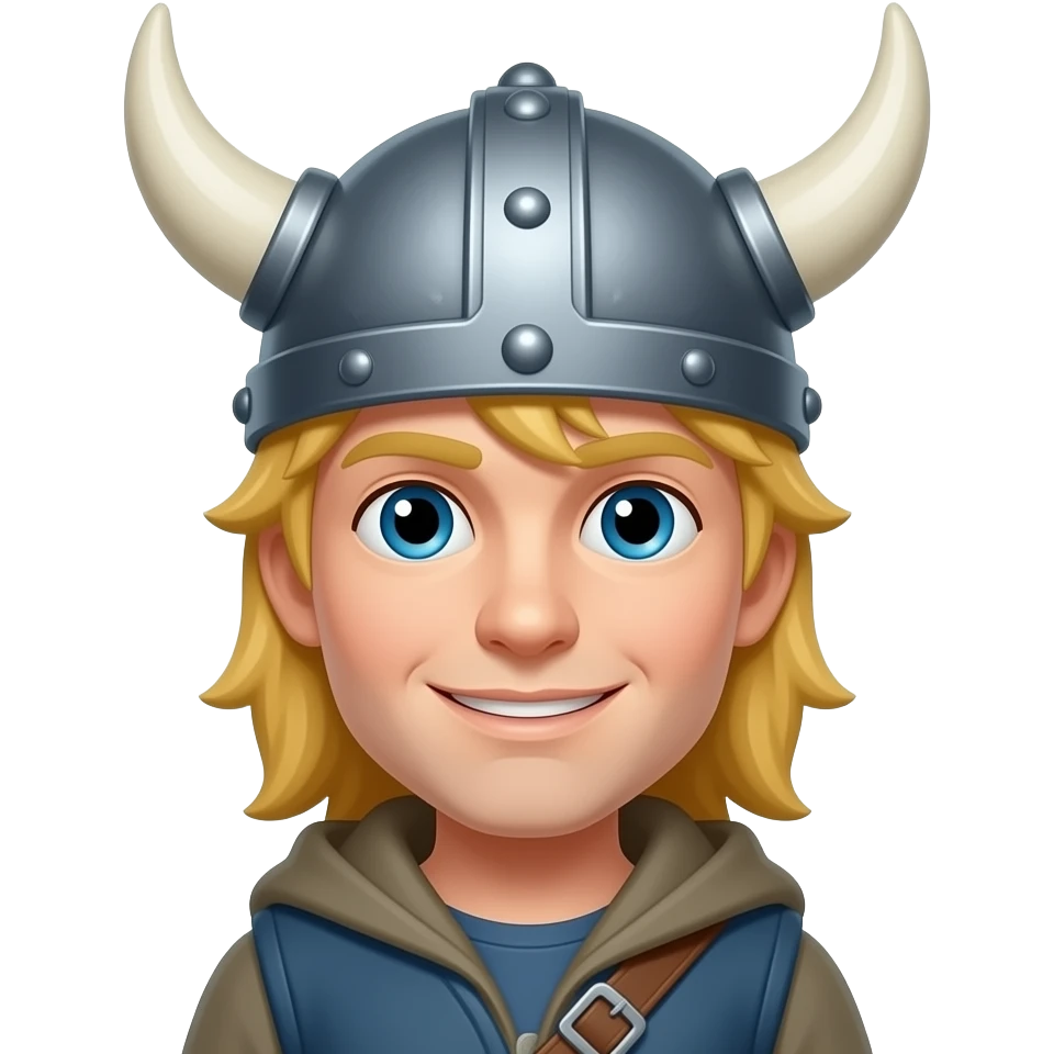 Blonde Sven in Viking helmet emoji