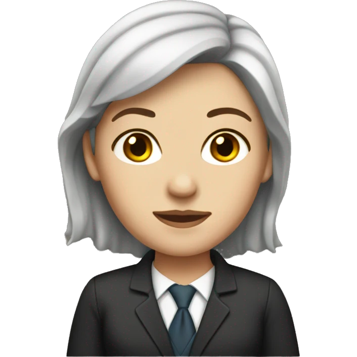 white woman with brown hair with lawyer clothes  emoji