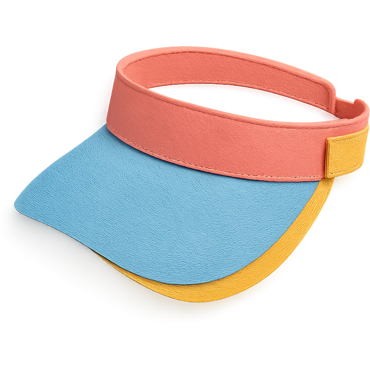 simple and colorful sun visor with paper-craft style emoji