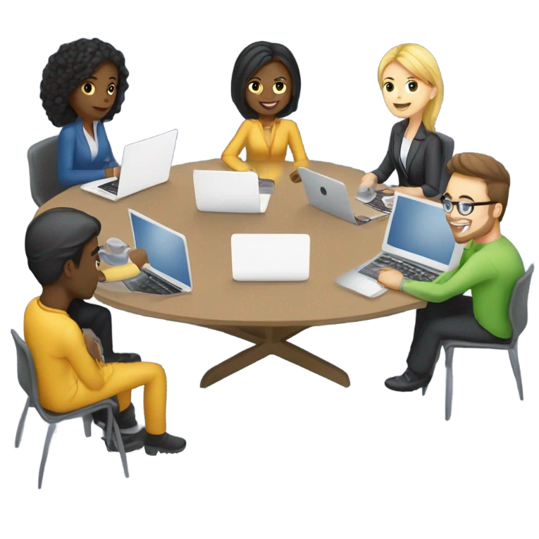 collaboration, in a modern office emoji