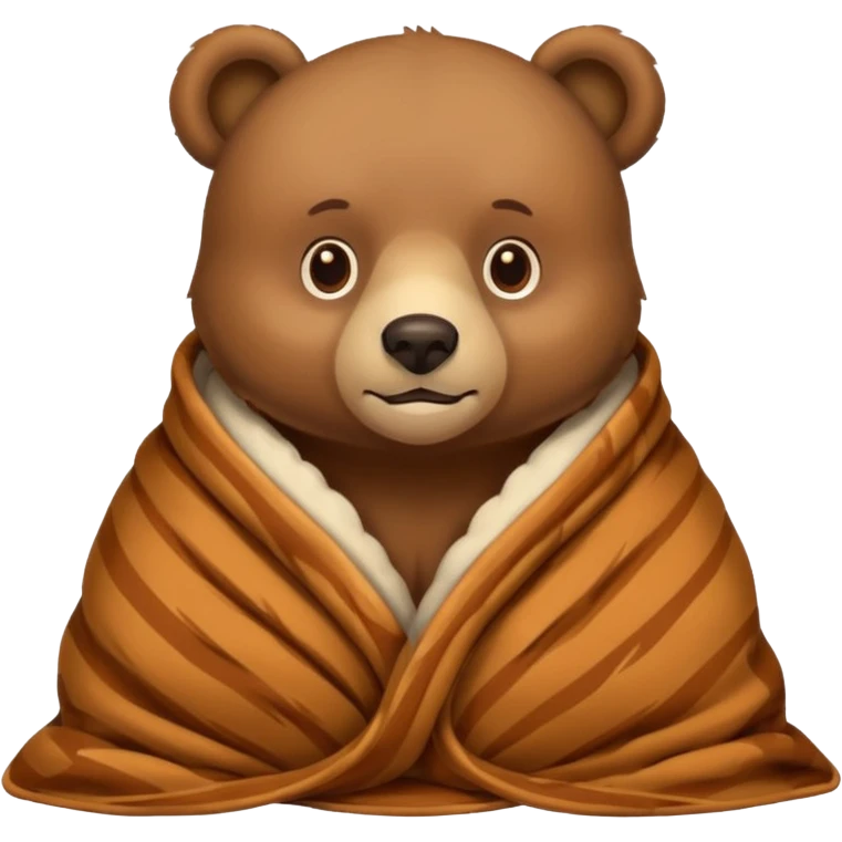 Bear cozy in blanket emoji