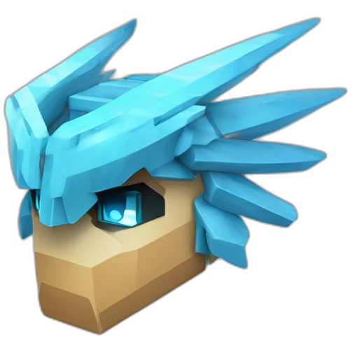 Minecraft Articuno Cyberpunk Head emoji