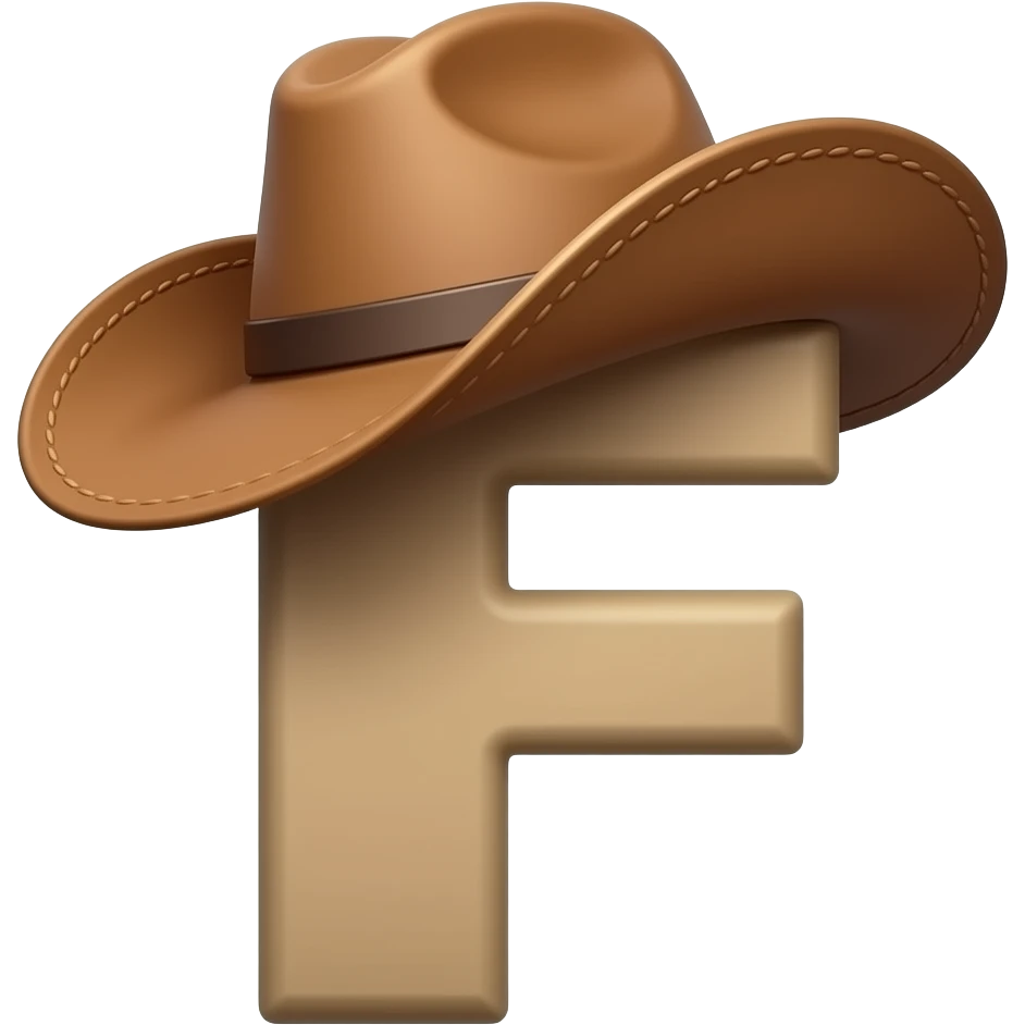 Letter F, wild west style emoji