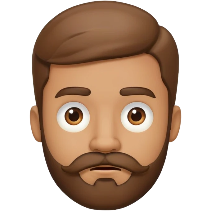 Boy showing confusion, medium skin tone, beard and mustache emoji