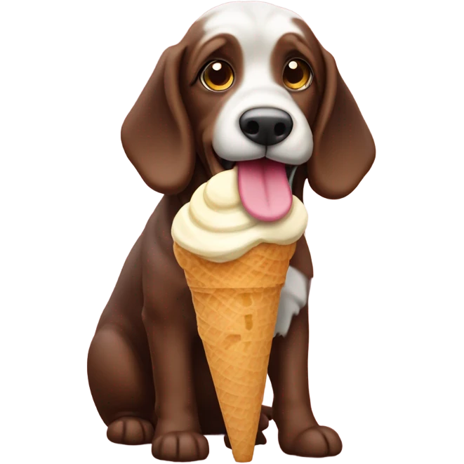 Cane bassotto che mangia gelato emoji