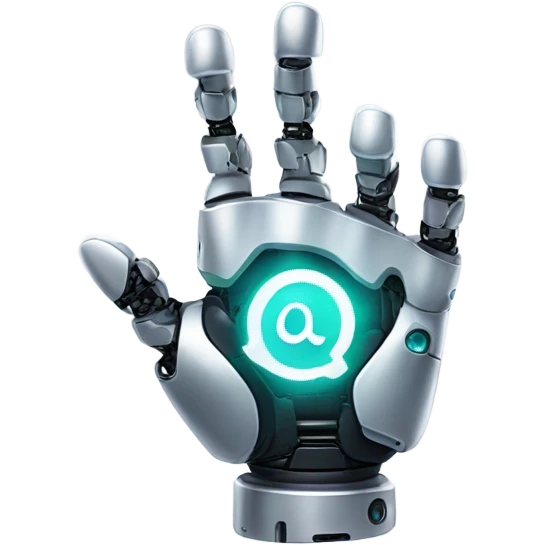 robot hand finger, tiktok logo emoji