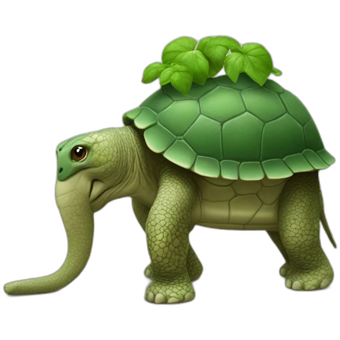 Tortue sur un eléfant emoji
