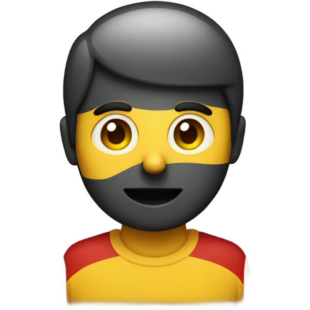 a black and red rectangle with a medium-sized yellow circle in the middle emoji