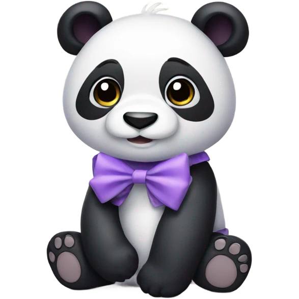 Panda wearing light purple bow  emoji