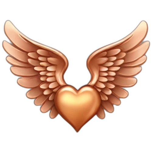 copper-ANGEL-wing-with-heart emoji