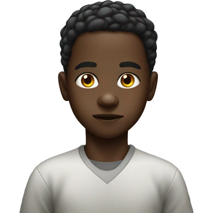 black hatian kid with a messed up flattop emoji