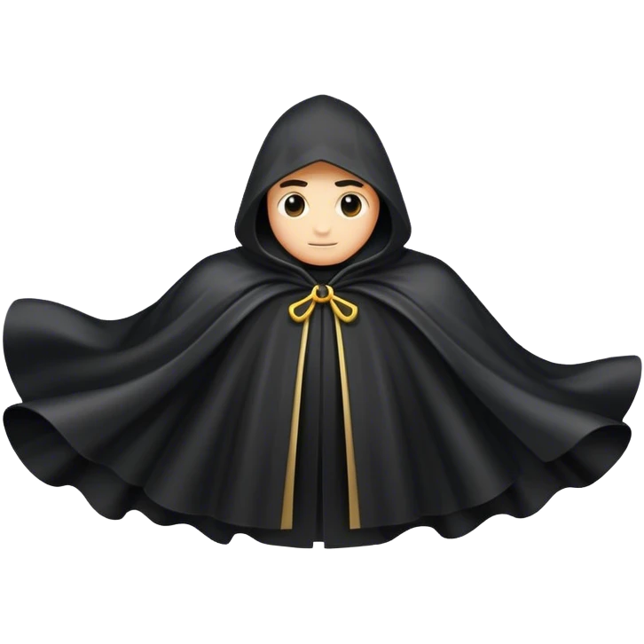A black cloak floating in the air, without a person emoji