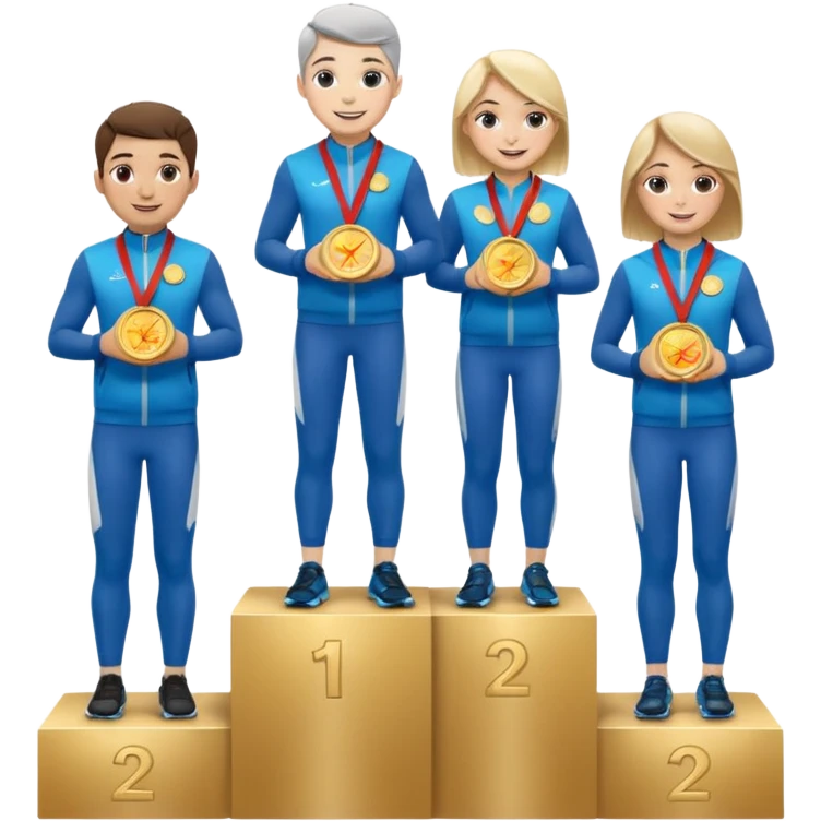 show people is first, second and third place emoji
