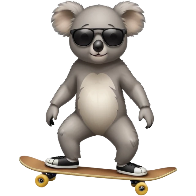 anthropomorphised koala in skater-style clothing wearing dark sunglasses walking upright emoji