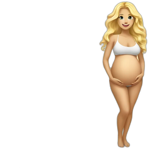 adorable pregnant blond full body women with beach-wave-hair emoji