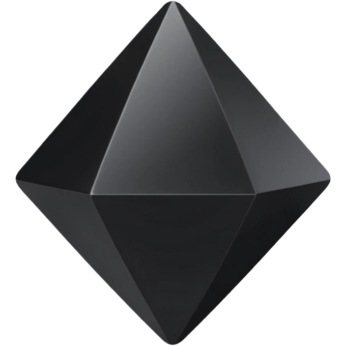 3d diamond shape matte black. diamond shape like on a playing card emoji