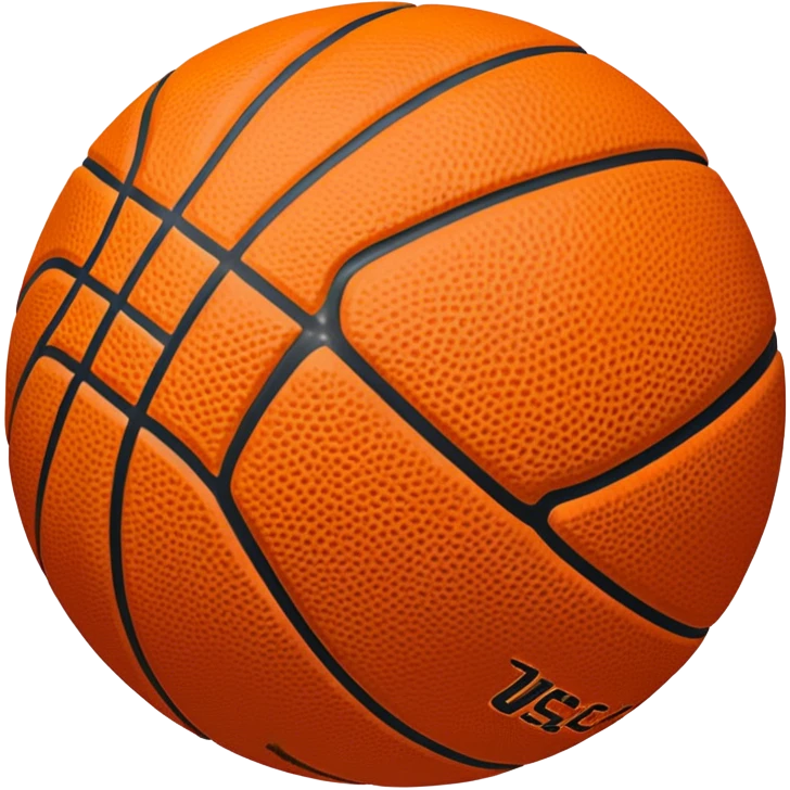 Cinematic Realistic image of a basketball rendered in vivid orange with a pebbled surface texture and crisp stitching details, set against a high-contrast backdrop that highlights its dynamic, sporty essence emoji