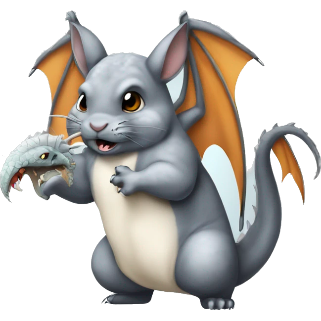 Chinchilla fighting a dragon  emoji