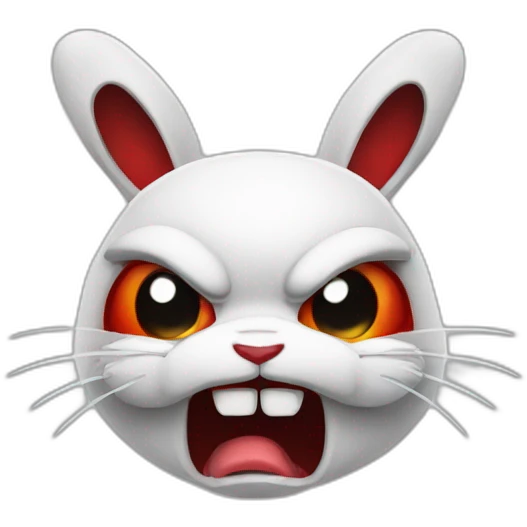 angry bloody rabbit emoji