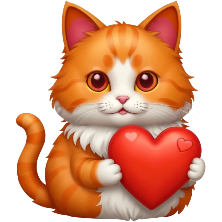 cat holding a heart emoji