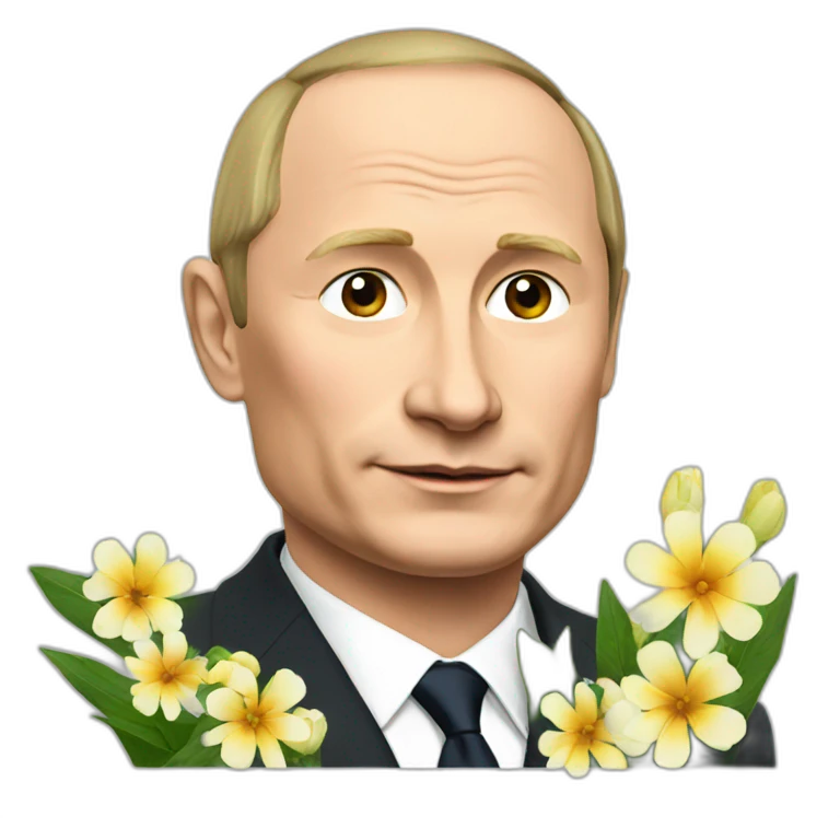 a putin with flowers emoji