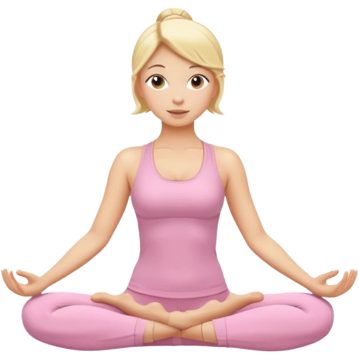 blonde yoga girl light pink clothes n emoji