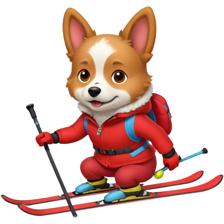 dog skiing emoji