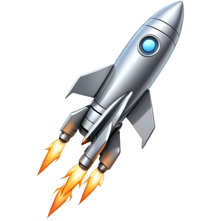 robot like a rocket flying up emoji