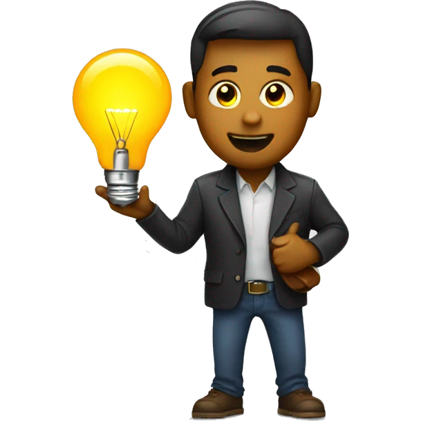 emoji holding a light bulb in his hand emoji